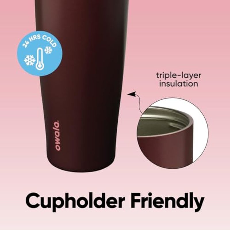 Owala FreeSip 40oz Insulated Stainless Steel Water Bottle - Black Cherry