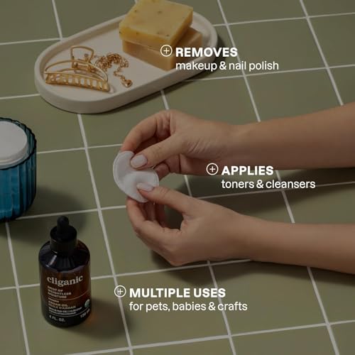 Cliganic Cotton Rounds for Face - Makeup Remover Pads, 200 Count (2 Packs of 100)