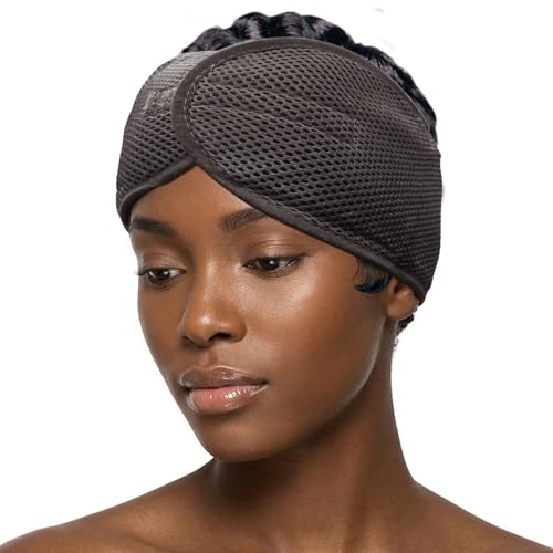 Donna Deluxe Foam Velcro Headband - Silk Hair Wraps for Face Wash & Styling