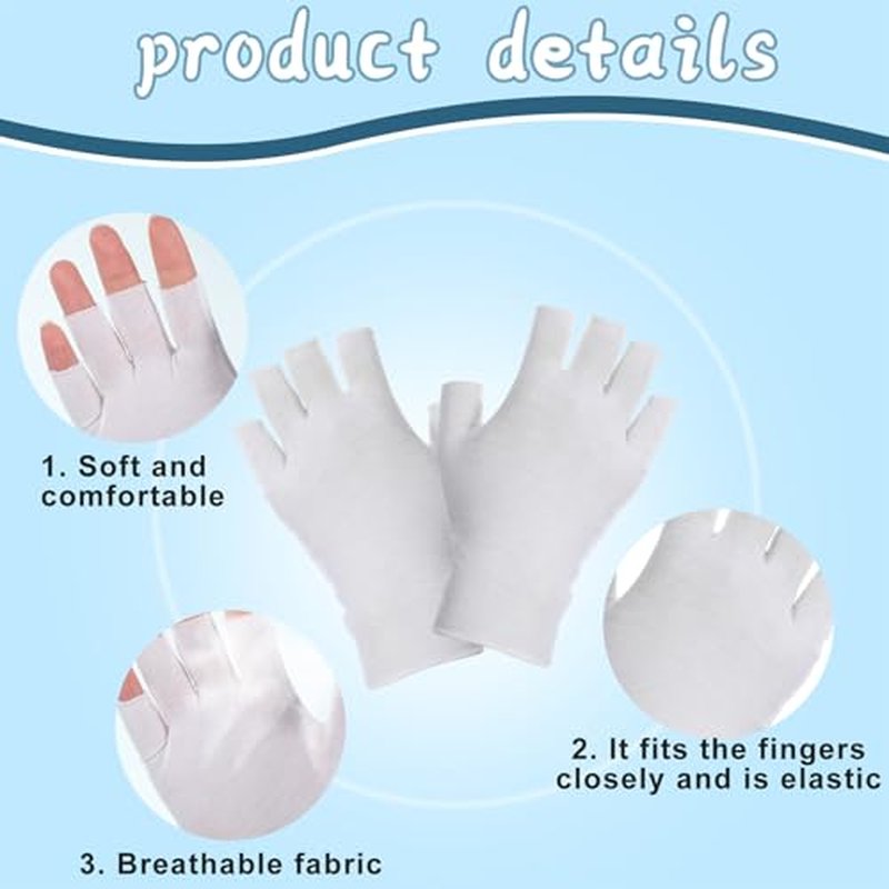12 Pairs White Fingerless Cotton Moisturizing Gloves for Dry Hands