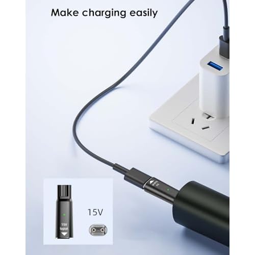 USB C Converter Adapter for Philips Shaver Charger 15V Power Supply Charging Cord Adapter for Norelco HQ8505 7000 5000 3000 9000 2000 MG7750 Electric Razor Arcitec, Multigroom Beard Trimmer 2Pack