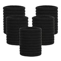 100 Pcs Elastic Hair Ties - Thick Seamless Black Ponytail Holders