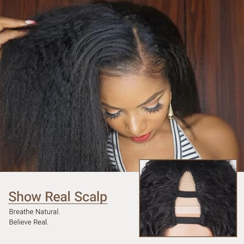 Afro Wig V Part Kinky Curly Wigs for Black Women, 180% Density Wear