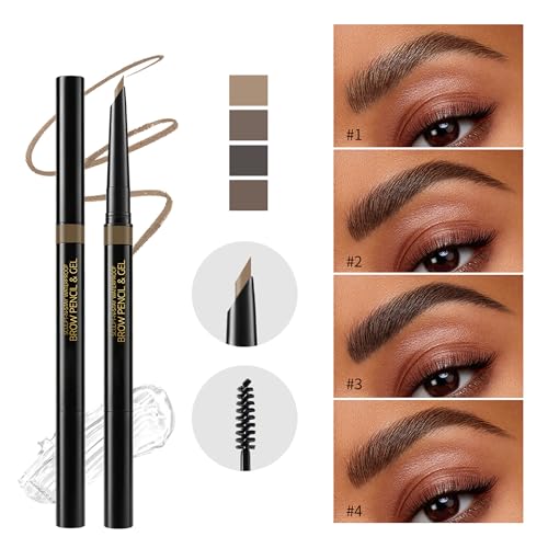 BEUKING Waterproof Dual-Ended Brow Pencil & Gel for Natural & Long-Lasting Eyebrows