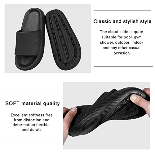 HJORZMM Cloud Slides for Women and Men, Super Soft Comfy Cloud Slides, Non-Slip Quick Drying Thick Sole Cloud Slippers, Shower, Massage, Beach, Indoor and Outdoor Cloud Slippers