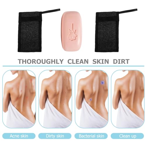 Healifty Bubble Mesh Soap Pouch 10-Pack Black Net Bags