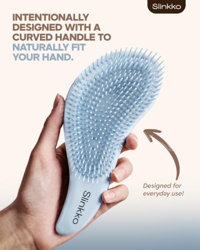 Slinkko Detangler Brush - Pain-Free Hair Brush for Curly & Wavy Hair