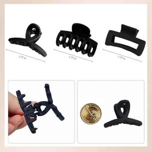 Hair Clips for Thin/Medium Fine Hair, 12Pcs Matte Small Claw Clips Mini Claw Hair Clip, 1.8 Inch Nonslip Jaw Clips with Gift Box