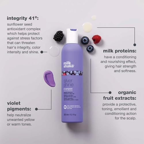 milk_shake Silver Shine Purple Shampoo for Blonde Hair - Blonde Shampoo for Brassy Hair 100% SLES-Free