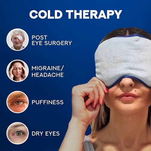 Ticlo's Cooling Eye Mask for Puffy Eyes - Gift Ready Box - Gel Eye Mask for Sleeping, Cold Compress for Dark Circles, Cold Reusable Compress for Migraines, Headaches, and Post-Surgery Recovery
