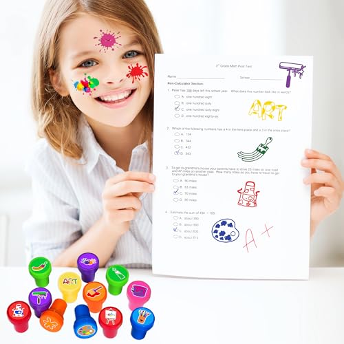 36-Piece Art Party Favors Set - 24 Temporary Tattoos & 12 Stamps