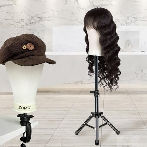 22" Canvas Wig Head with Stand - Complete Styling Kit