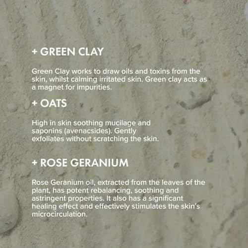 The Organic Pharmacy Flower Petal Deep Cleanser + Mask, 40ml, Natural Mineral Face Cleanser, With Oats & Green Clay, All Skin Types