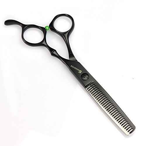 Professional Hair-Dressing Scissors and Hair Thinning Scissor Shears set - Black - Stainless Steel J44C 5.5"and 6" (6" set)