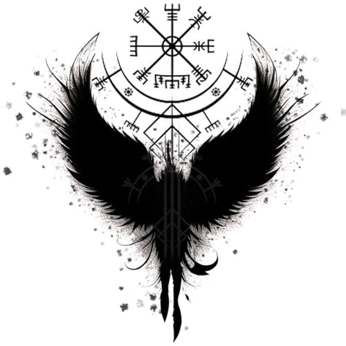 6 Sheet Viking Helm of Awe Temporary Tattoos for Men & Women
