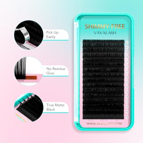 Shimmy-Free Matte Volume Lash Extensions 0.05mm D Curl