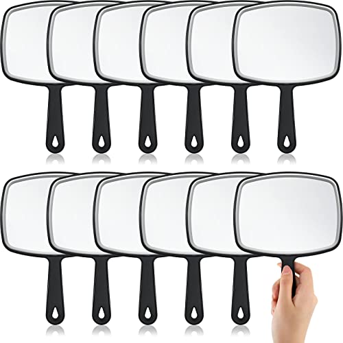 Geetery 12 Pack Hand Mirrors with Handles - Wall Mount Makeup Mirror