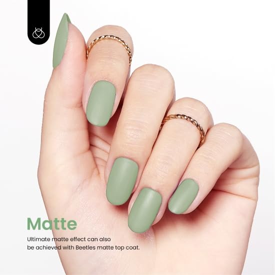 Beetles Green Gel Nail Polish Eucalyptus 15ML Soak Off UV for Fall Nail Art DIY