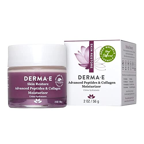 Derma E Advanced Peptides and Collagen Moisturizer ? Double Action Face Cream with Peptide Complex ? Intense Natural Collagen Moisture Day and Night Cream for Women, 2oz