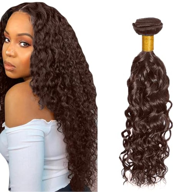 #4 Brown Water Wave Human Hair Bundles - 18 Inch, 50g