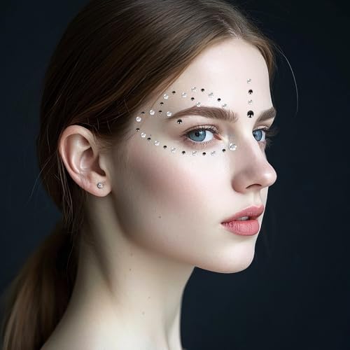 Halloween Angel Face Tattoos, 2 Sheets Black & White Wings