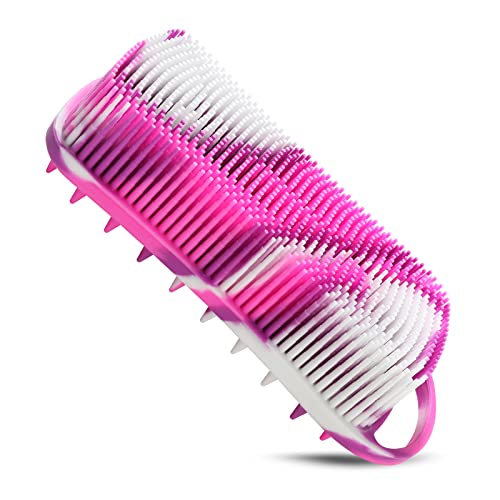 Silicone Body Scrubber for Women, 2-Pack Loofah & Scalp Massager