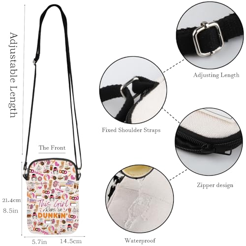 WCGXKO Donut Coffee Gift This girl Donut Crossbody Bag Gift Coffee Donut Lover Messenger Bag
