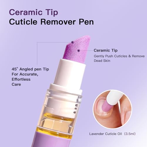 Auriscope 2-in-1 Cuticle Oil Pusher Pen with Ceramic Tip and Lavender Oil