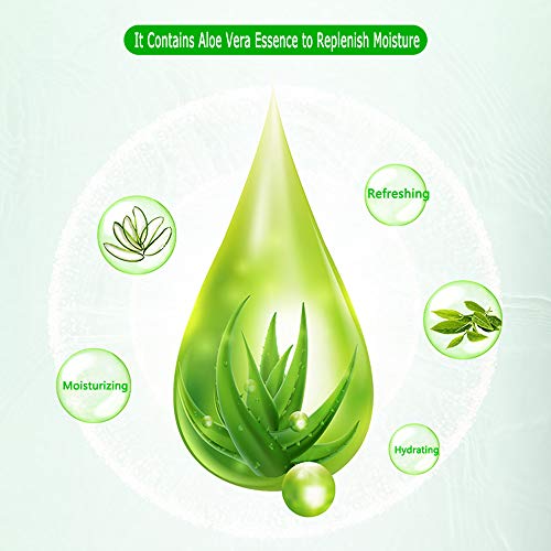 Aloe Facial Skincare Sheet Hydrating Moisturizing Revitalizing Facial Skincare Sheet for Dry, Oily, Sensitive and Tired Skin 25ml/0.8oz, Pack of 10