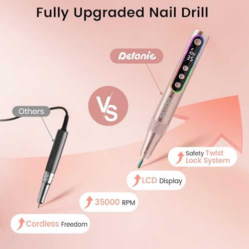 Delanie Professional Nail Drill 35000 RPM Cordless Efile