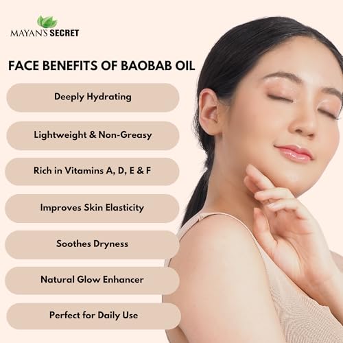 Mayan¡¯s Secret Virgin Organic Baobab Oil Cold Pressed Unrefined for Skin Hair and Massage 4 fl oz