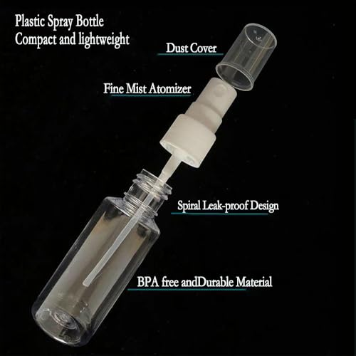 4-Pack Clear Travel Spray Bottles Leakproof for Face Hair Toner