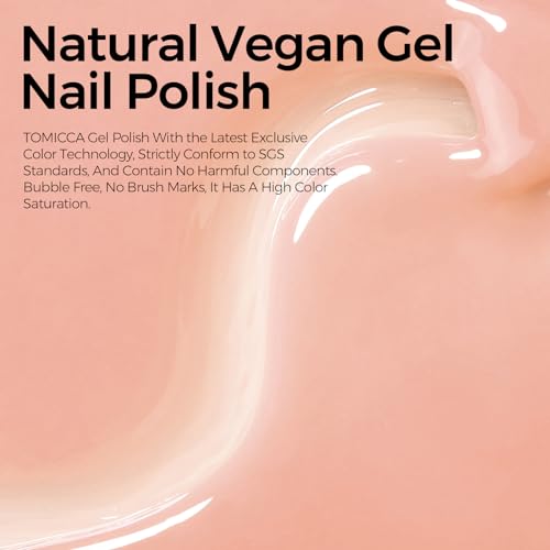 TOMICCA Sheer Nude Gel Nail Polish - 15ml Jelly Translucent UV LED Polish