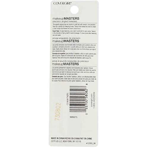 COVERGIRL Makeup Masters Precision Angled Tweezers, 1 Count (packaging may vary)