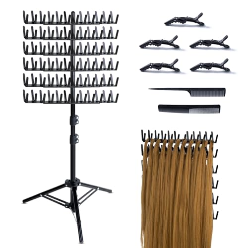 Eastdone Hair Braiding Rack - 144 Pegs Adjustable Stand Hanger