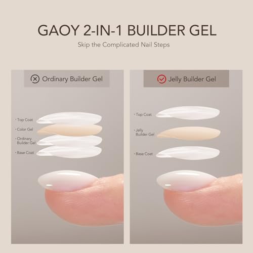 GAOY Builder Gel for Nails - Milky Jelly White Extension & Strengthener, 16ml