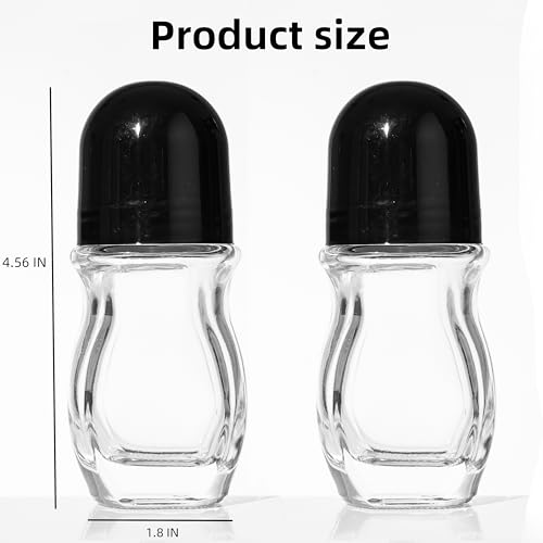 50ml Glass Roller Bottles for Essential Oils & Perfume (2-Pack)