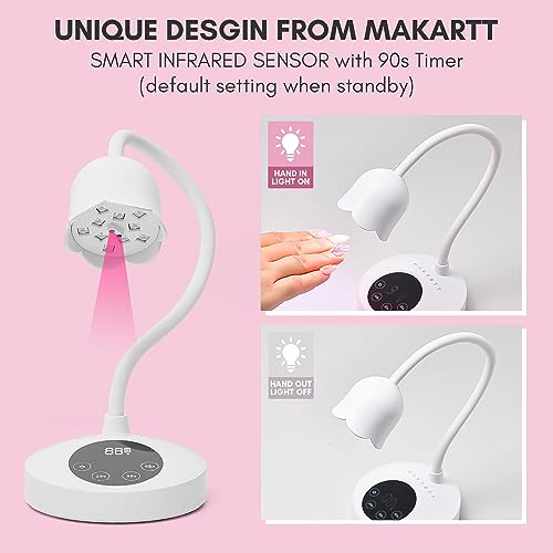 Makartt 3D Nail Foil Glue, 8ml Foil Transfer Gel Foil Adhesive Glue for Nail Foil Sheets Bundle With Luminoza 10W Rechargeable LED UV Nail Light