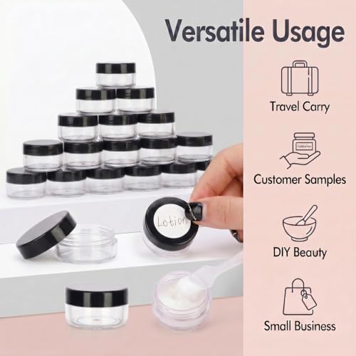 5g Sample Containers 50 Pack with Lids & Labels