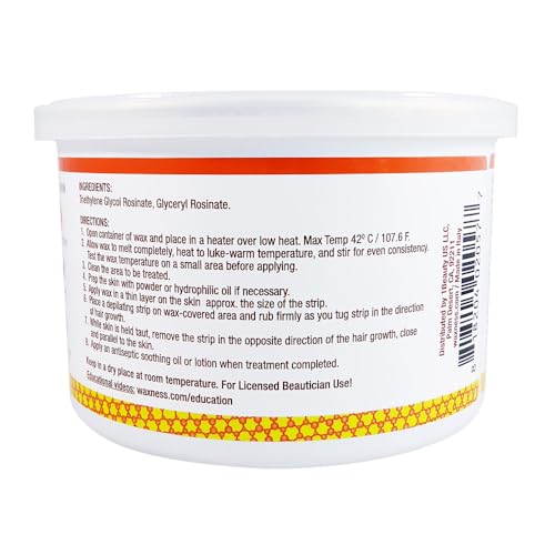 Waxness Natural Soft Wax Tin Amber Formula 14 oz (400 g) ? Professional Strip Wax for Face & Body, Smooth Application ? Made in Italy