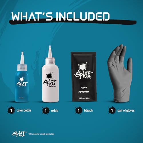 Splat Aqua Rush Semi-Permanent Blue Hair Dye Kit with Bleach & Oxide