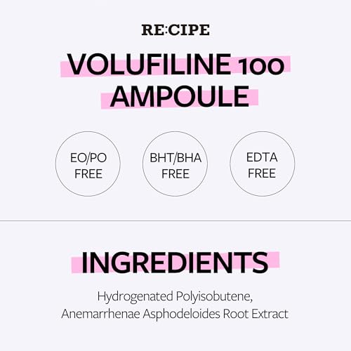 RECIPE Volufiline 100% Ampoule - From France, Sederma - Pure Volufiline Serum - DIY Skin Care Booster for Face & Body ? Hydrating & Age-Defying Formula for Elevated Resilience (0.33 fl oz)
