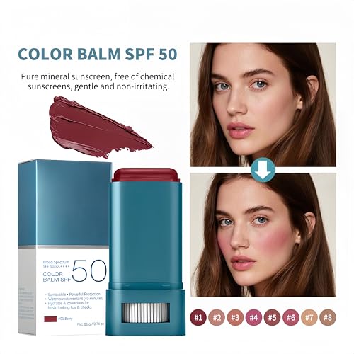 MAEPEOR Face Blush Stick 8 Colors for Cheeks, Eyes & Lips - Shade 07 Bronze