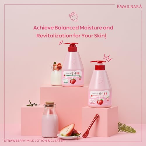 Kwailnara Strawberry Milk Body Wash & Lotion Set - 2-Piece Korean Skincare Duo