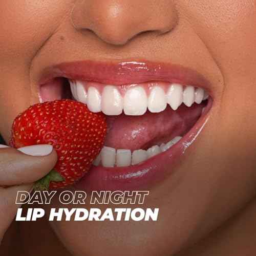 Vitamasques Lip Butter Balm Strawberry, Korean Lip Balm - Peptide Lip Treatment - Lip Balm Hydrating - Light Tinted Lip balm - Made in Korea - 0.33 fl.oz