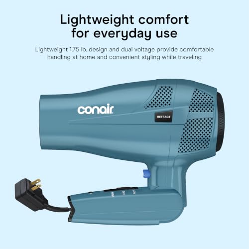 Conair 1875W Dual Voltage Folding Travel Hair Dryer