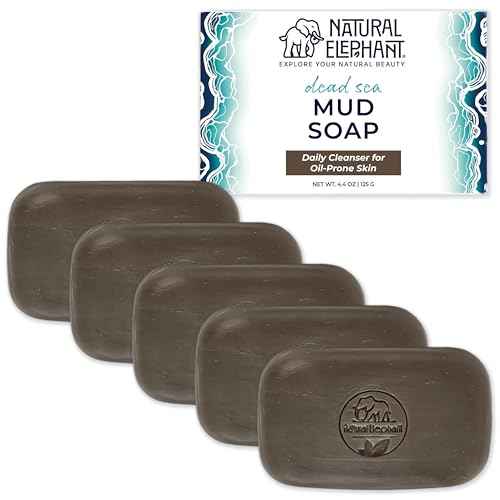 Natural Elephant Dead Sea Mud Soap Bar | Mineral-Rich Face & Body Cleanser with Natural Dead Sea Minerals | 4.4 oz (125 g) Pack of 5
