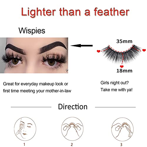 AFBeauty Fluffy Natural False Eyelashes - 6 Pairs, 18mm Soft Mink Lashes