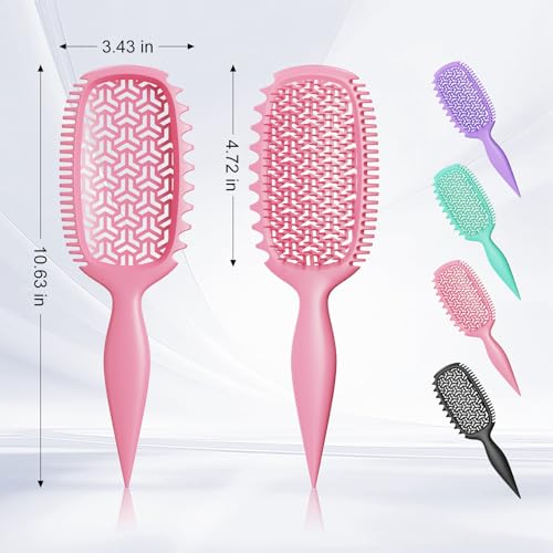Curl Defining Brush for Thick Coily Hair - Dual-Sided TPEE Detangler