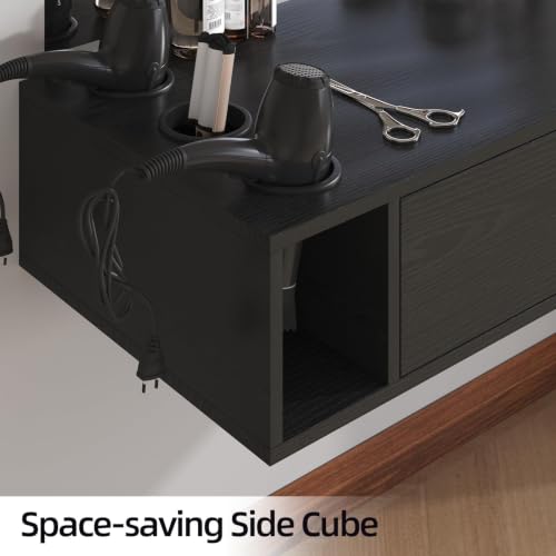 Wall Mount Salon Station Organizer with 3 Dryer Holders